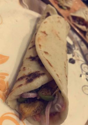 A picture of Chicken vegetables roll.