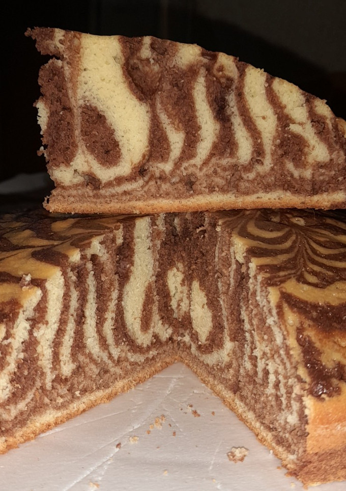 Una foto de Bizcochuelo marmolado, sin leche