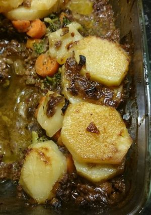 A picture of Mince Potato Bake.