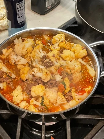 Easy Steps to Prepare Recipes Minced meat cauliflower the Delicious Tasty.