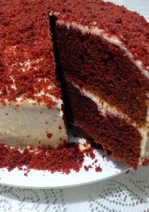 Foto resep Red Velvet Cheesecake (2 Telur)