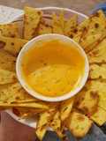 Corn Nachos with Quick Cheese Dip