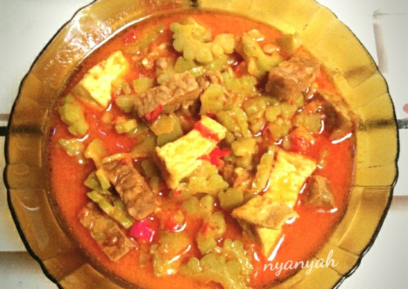 Pare tahu tempe masak santan