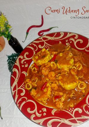 Foto resep Cumi Udang Saus Padang