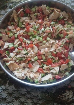 صورة لوصفة فتوش بسيط وطيب 😋😋