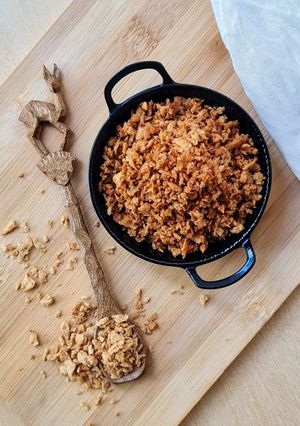 Una foto de El snack más saludable, rápido y proteico 🌱 Snack crocante de soja texturizada sin remojo 🌱