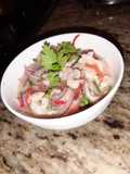 Ceviche de lenguado con camarones