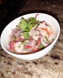 Ceviche de lenguado con camarones