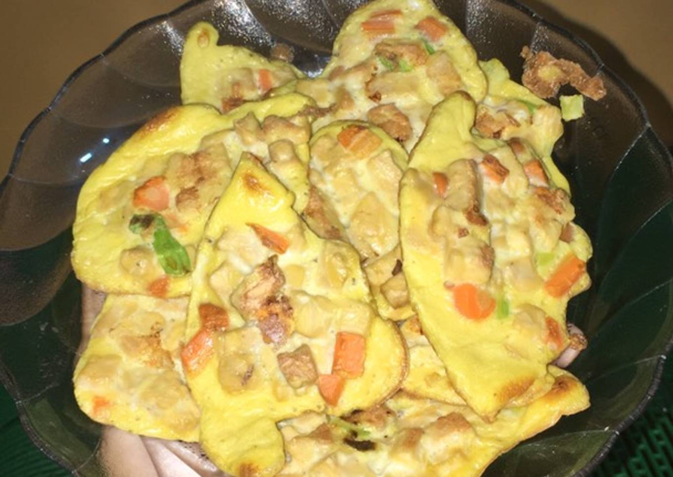 Telur goreng isi tempe wortel tanpa minyak