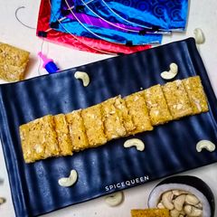 Cashew Coconut Chikki A picture of Cashew Coconut Chikki.