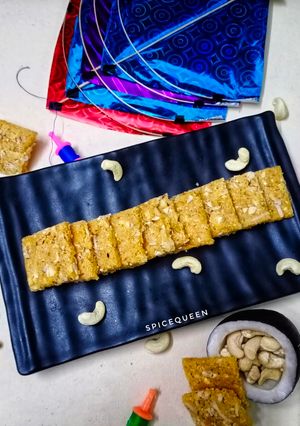 A picture of Cashew Coconut Chikki.