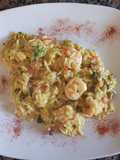 Orzo, con langostinos y mejillones