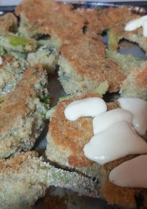 Una foto de Brócoli rebozado como milanesa