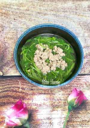 Hình của món Canh Xà Lách Xoong Nấu Thịt Nạc Heo.