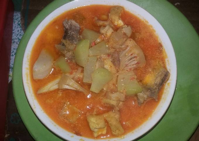 Resep Sayur lodeh nangka muda,labu siam,tahu,dan ayam oleh Bunda ZIDANE