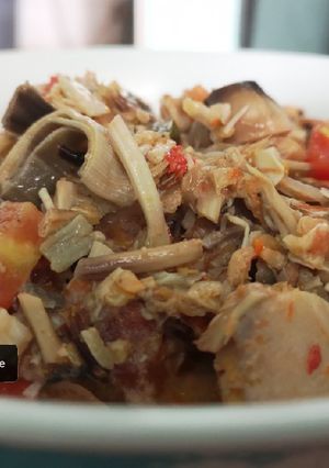 Foto resep Tumis jantung pisang ebi