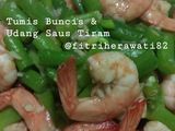 Tumis buncis udang saus tiram