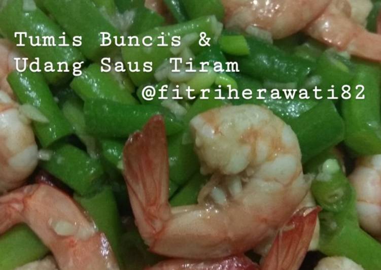 Tumis buncis udang saus tiram