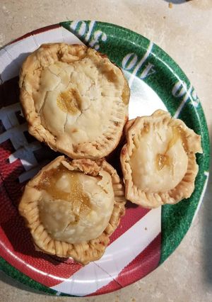 A picture of Thanksgiving leftover mini pot pie.