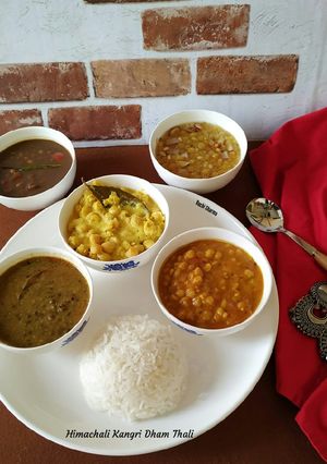 A picture of Himachali Kangri Dham Thali.