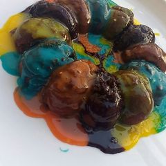 A picture of Colorful Chocolate Biscuit Cake.