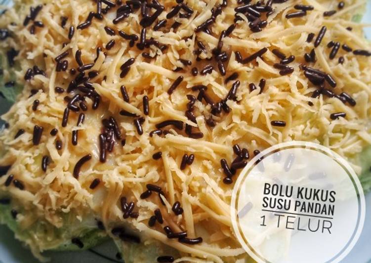Bolu kukus susu pandan 1 telur