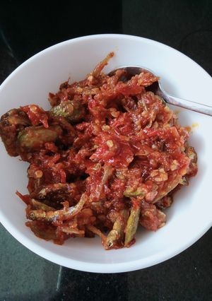 Foto resep Sambal teri campur pete