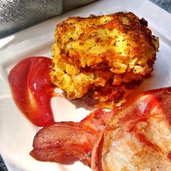 A picture of Cheese & Onion Potato Fritters.