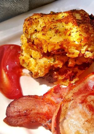 A picture of Cheese & Onion Potato Fritters.