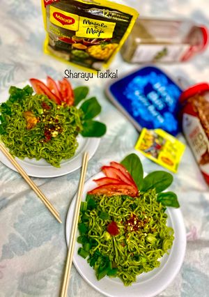 A picture of Spinach Pesto Magic Noodles.