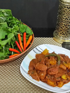 عکسی از دستور سوسیس بندری رژیمی با 2 ق روغن