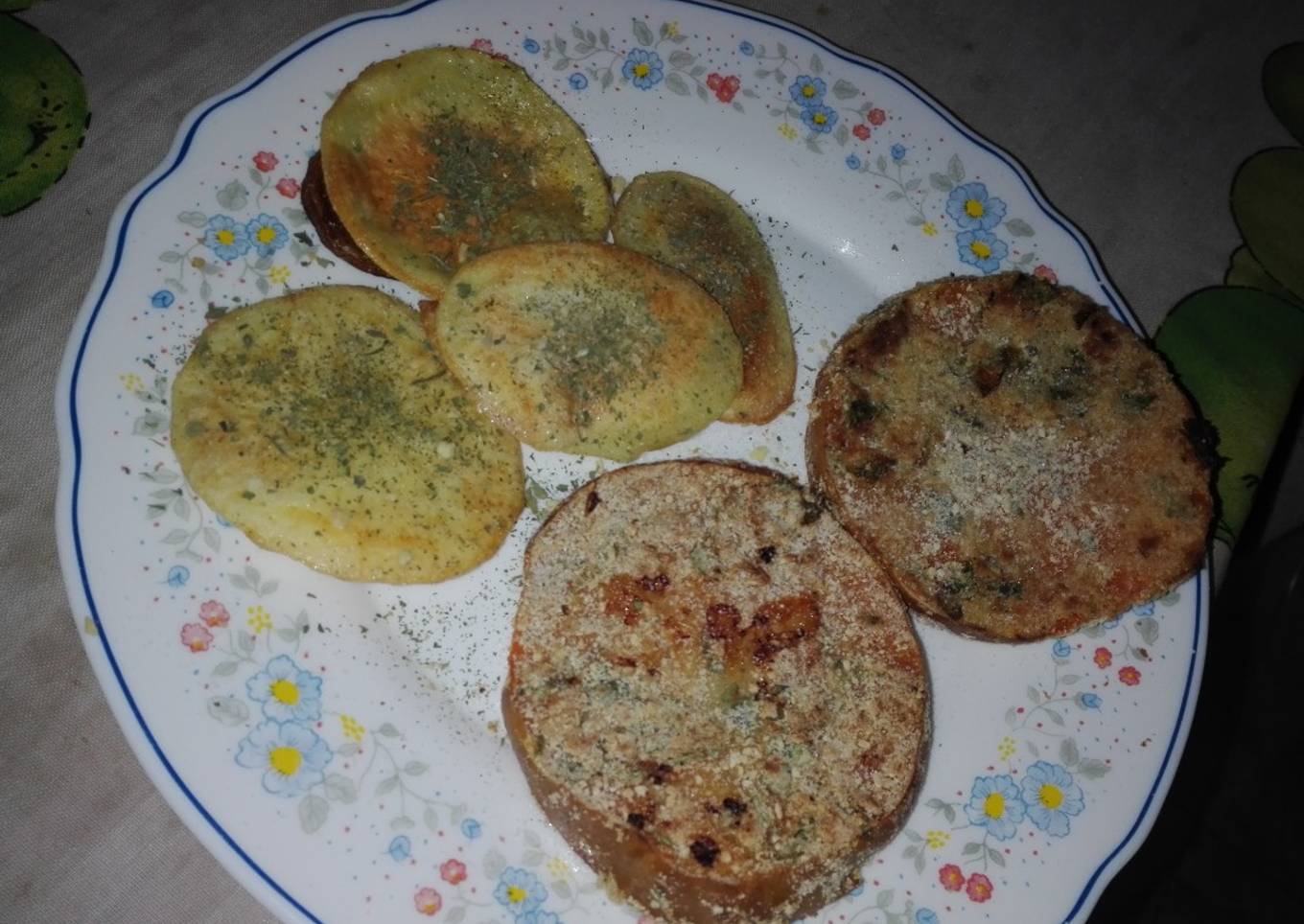 Milanesas de calabaza con papas al horno a la provenzal!!ππ