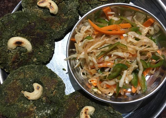 Hara bhara kabab with salad