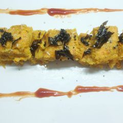 A picture of Carrot oats mix dhokla.
