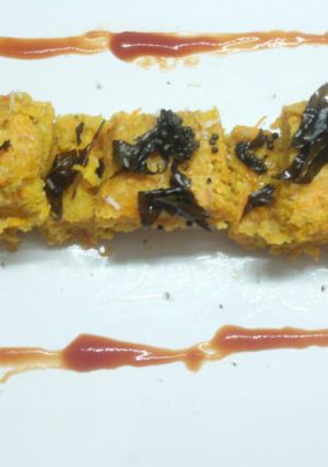 A picture of Carrot oats mix dhokla.
