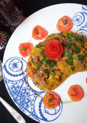 A picture of Yam and beans porridge.