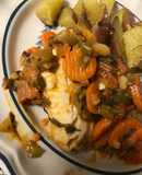 Filete de pescado con verduras