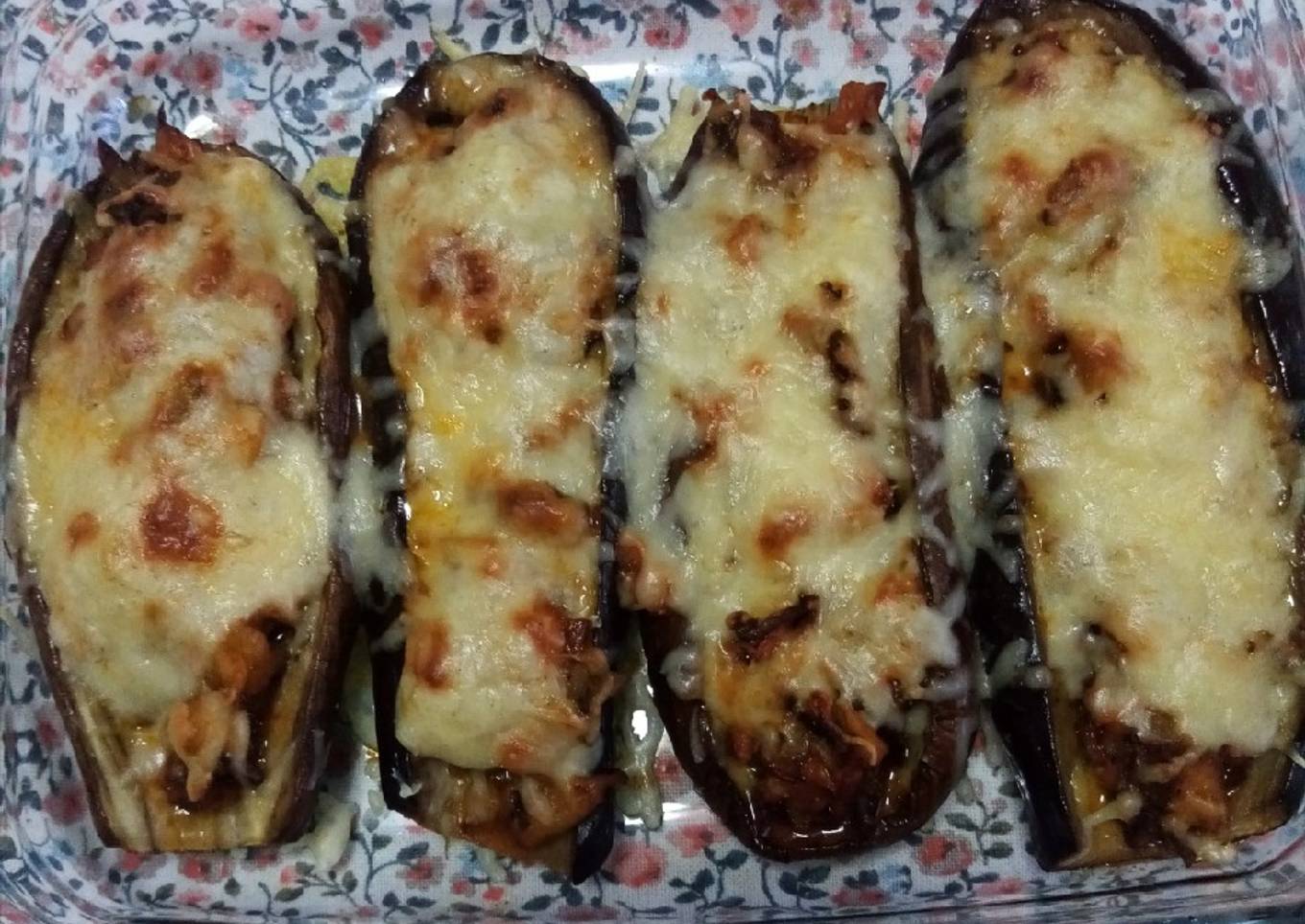 Berenjenas rellenas de champiñones