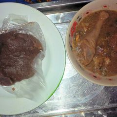 Amala(yam flour) and Dried okro soup A picture of Amala(yam flour) and Dried okro soup.