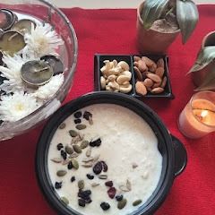 A picture of Zafrani mughlai rice kheer.