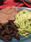 Spaghetti de zapallo italiano con callampas