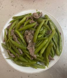 thịt trâu xào đậu