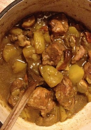 Une photo de Échine de porc aux cèpes du Périgord  en cocotte