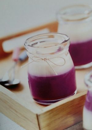 Foto resep Purple sweet potato and milk pudding