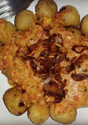 Foto resep Bakso tempe goreng sambel kacang