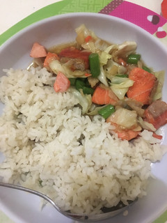 Foto resep Tumis salmon sayuran saus tiram / mpasi salmon