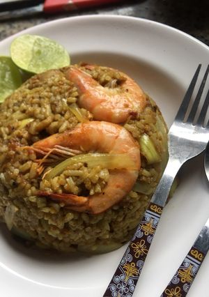 รูปของ ข้าวผัดเครื่องแกงกุ้ง😋