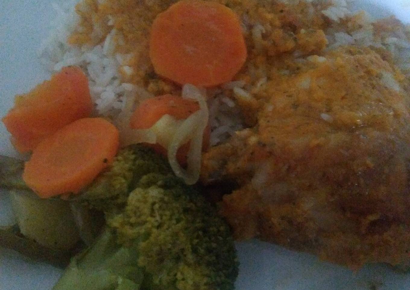 Pollo en salsa de papaya al horno