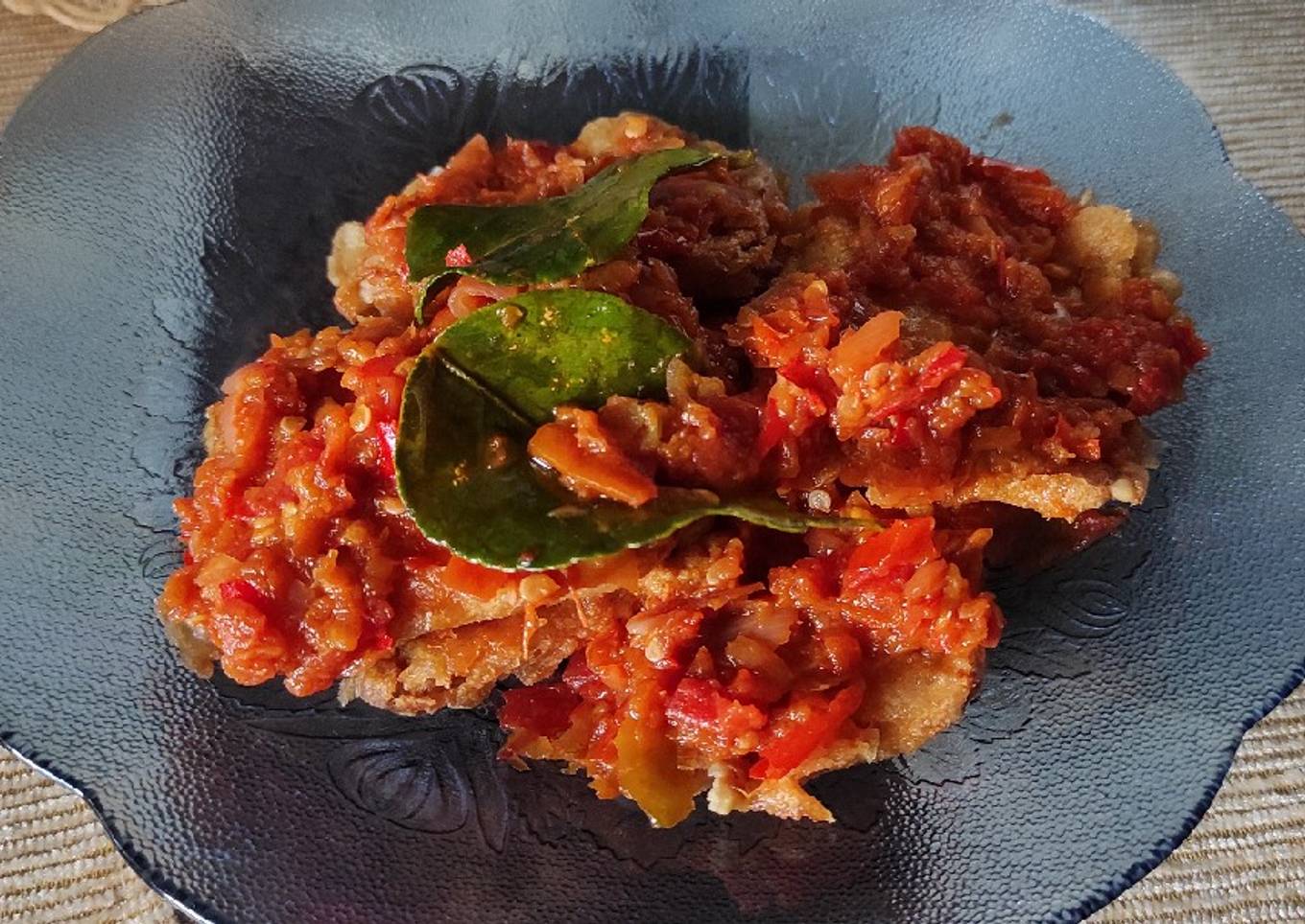 Tempe Selimut Geprek Sambal Dadak
