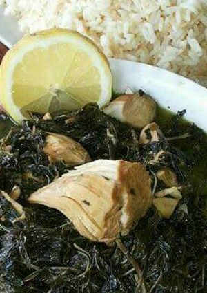صورة لوصفة ملوخية و رز بشعيرية